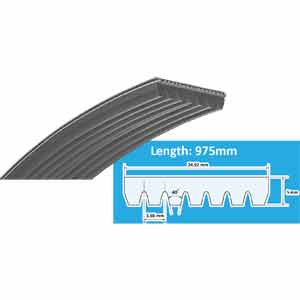 Dây curoa (Rubber V-ribbed belt) MITSUBOSHI 7PK975