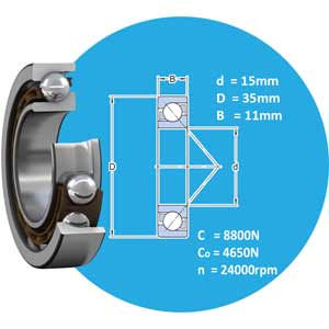 Vòng bi cầu tiếp xúc góc SKF 7202 BECBP