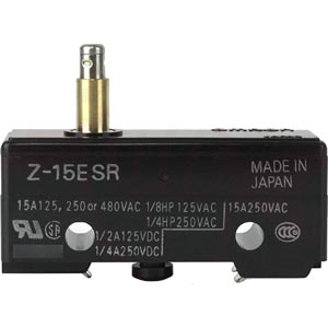 Công tắc hành trình tiếp điểm duy trì OMRON Z-15ESR Pin plunger; SPDT; 15A at 250VAC, 15A at 30VDC; 2.65N; 49.2mm; 21.4mm; 17.45mm