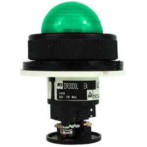 Đèn báo FUJI DR30D0L-E4G Dome; 24VAC, 24VDC; D30; Đèn sợi đốt; Màu xanh lá cây