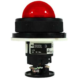 Đèn báo FUJI DR30D0L-E4R Dome; 24VAC, 24VDC; D30; Đèn sợi đốt; Đỏ