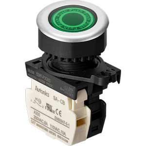Nút nhấn nhả có đèn AUTONICS S3PF-P3GBL 110-220VAC D30 1NC (Xanh)