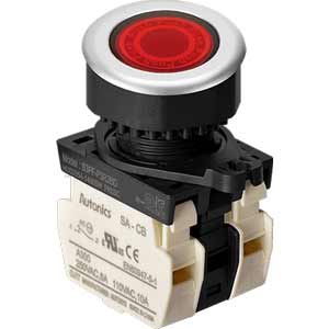 Nút nhấn nhả có đèn AUTONICS S3PF-P3R2BLM 110-220VAC D30 2NC (Đỏ)