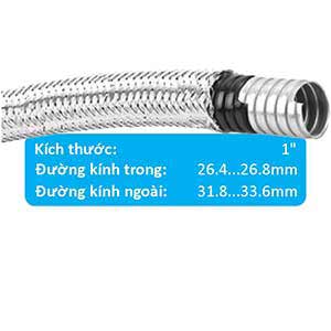 Ống ruột gà lõi thép bọc inox 304 chống cháy nổ CVL OMI100