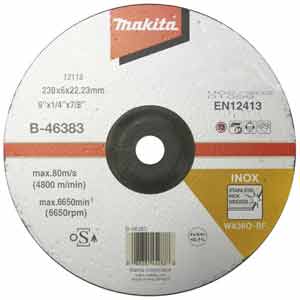 Đá mài MAKITA B-66927 Hình dạng: Disc; Brown aluminium oxide (A); Unthreaded stud; 125mm; Chiều cao : 7mm