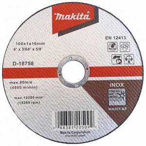 Lưỡi cắt (Kim loại) MAKITA D-18758 100mm; 1mm; White aluminium oxide (WA); WA36R