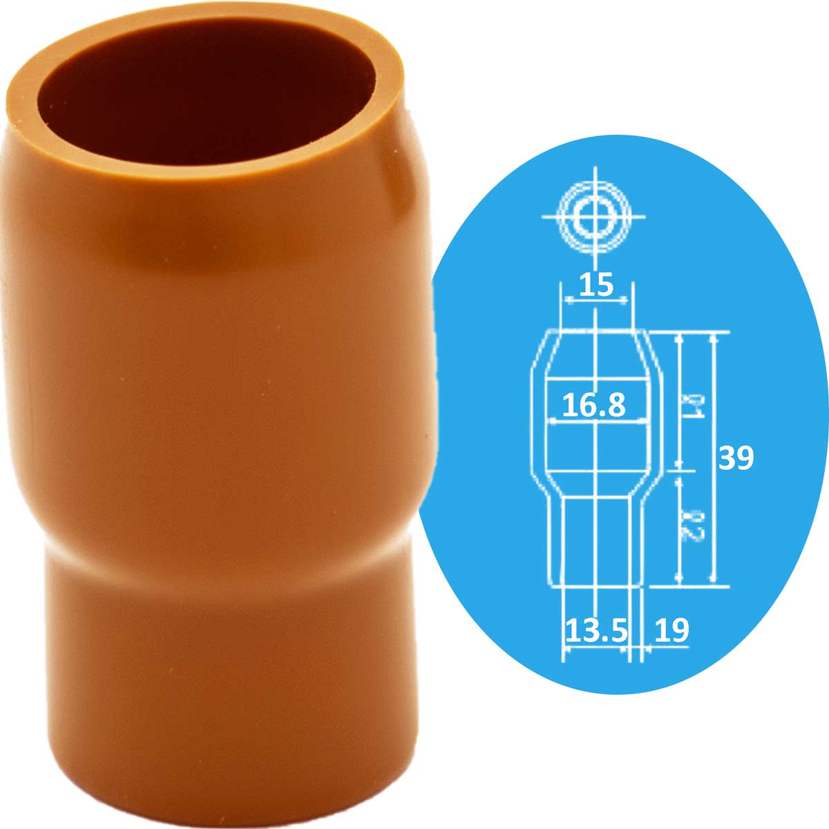 Chụp đầu cốt bằng nhựa Vinyl MHD V60 Brown