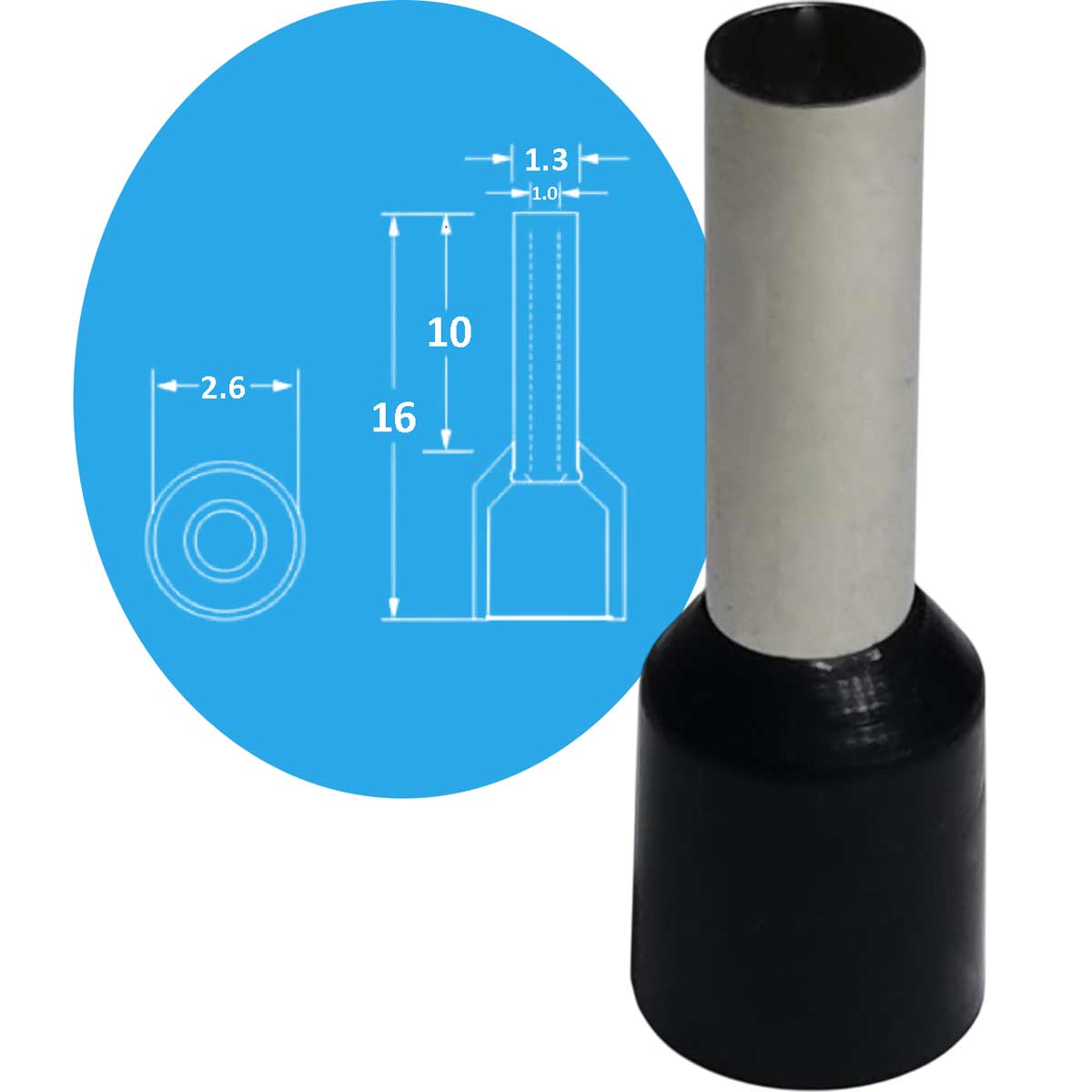 Đầu cốt pin rỗng DOD E0510 BLACK