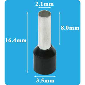 Đầu cos pin rỗng 1.5 E1510 BLACK - Hàng chất lượng cao