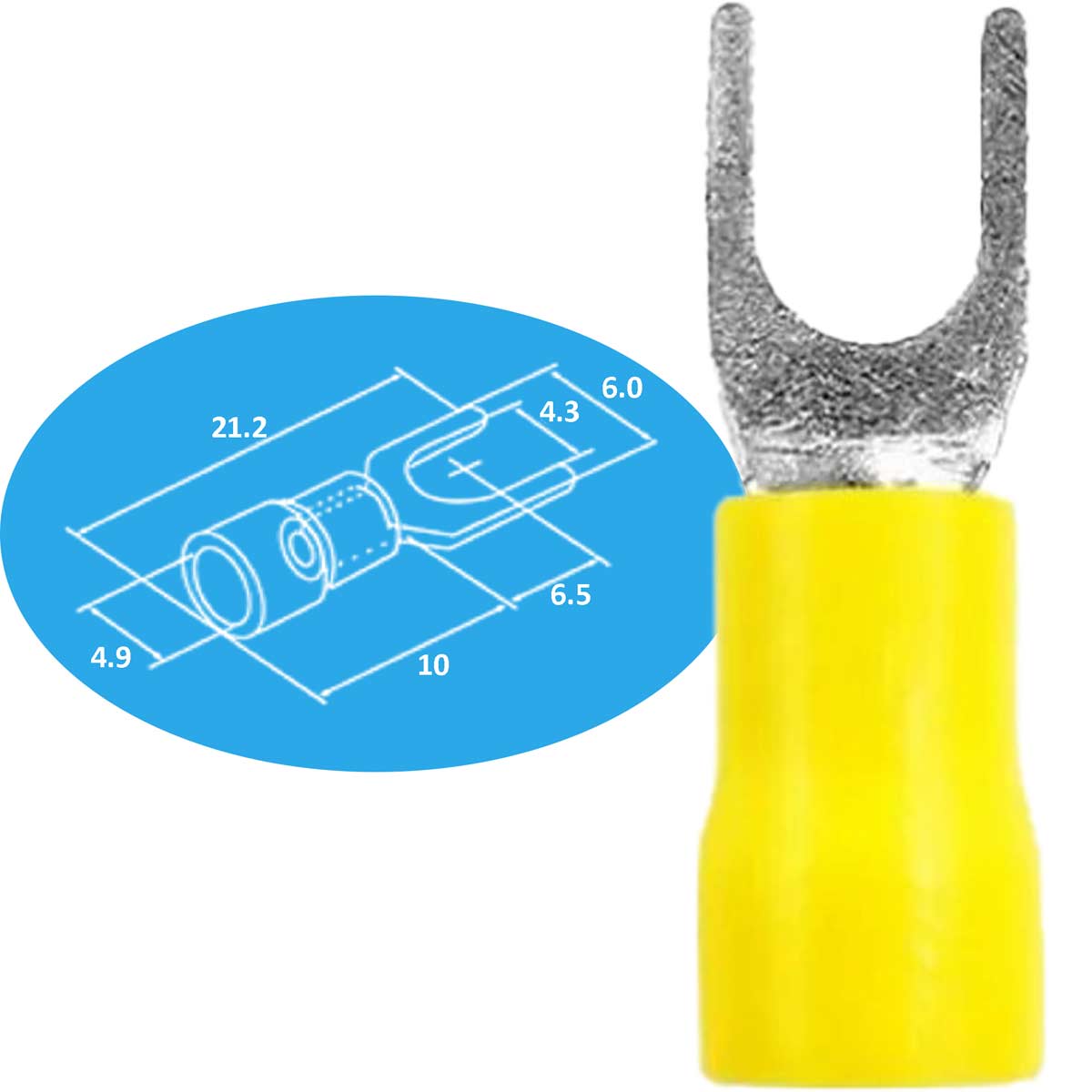 Đầu cốt chỉa cách điện  DOD SV 2 4 YELLOW