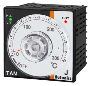Bộ điều khiển nhiệt độ loại PID, không chỉ thị analog AUTONICS TAM-B4RJ3C 100...240VAC; 0...300ºC; Relay output; Loại đầu vào cảm biến: J