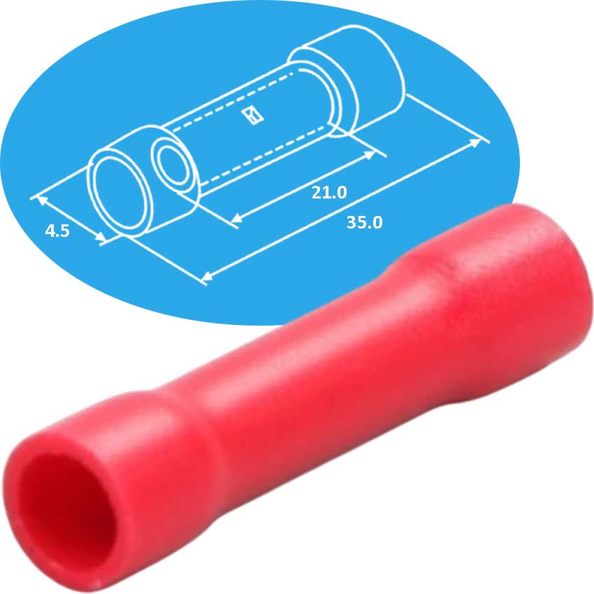Đầu nối cách điện bọc nhựa   DOD BV 8 RED