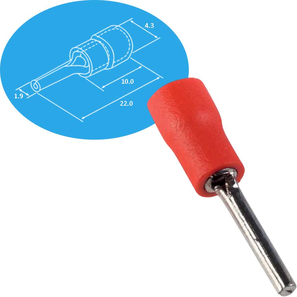 Đầu cốt pin đặc cách điện DOD PTV 1.25-12 RED