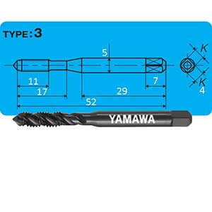 Mũi taro có rãnh xoắn ốc YAMAWA SPQ4.0IX