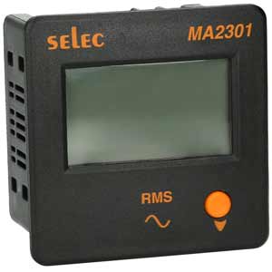 Đồng hồ ampe SELEC MA2301 Màn hình LED; 240VAC; Dải đo dòng điện: 50mA...6.2A; Kích thước lỗ cắt: W46xH92mm