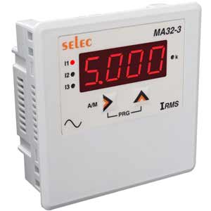 Đồng hồ ampe SELEC MA32 Màn hình LED; 240VAC; Kích thước lỗ cắt: W45xH22.2mm