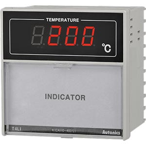 Đồng hồ hiển thị nhiệt độ (loại mới) AUTONICS T4LI-N4NRFC-N Nguồn cấp: 100...240VAC; Loại cảm biến nhiệt độ: R; Màn hình LED; Số chữ số hiển thị: 4; Dải hiển thị: 600...1600; Đơn vị hiển thị: °C