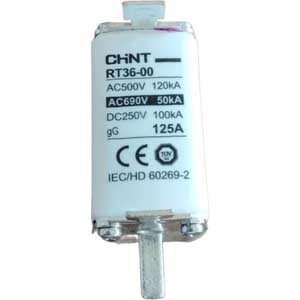 Cầu chì ống sứ RT36-00 125A gG Chint 125A, 500VAC, 120kA