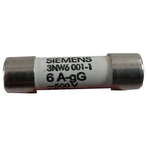 3NW6001-1 cầu chì SIEMENS, 6A, 500VAC, 10x38 mm, mới