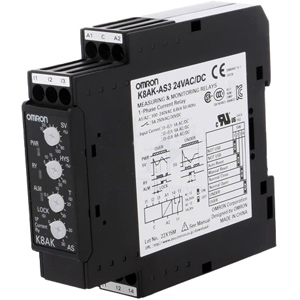 Rơ le bảo vệ dòng OMRON K8AK-AS3 24VAC/DC 24VAC, 24VDC; Chức năng bảo vệ: Quá dòng, Sụt dòng; Cài đặt dòng thấp: 0.5...59A; Cài đặt quá dòng: 10...100AAC, 20...200AAC; SPDT