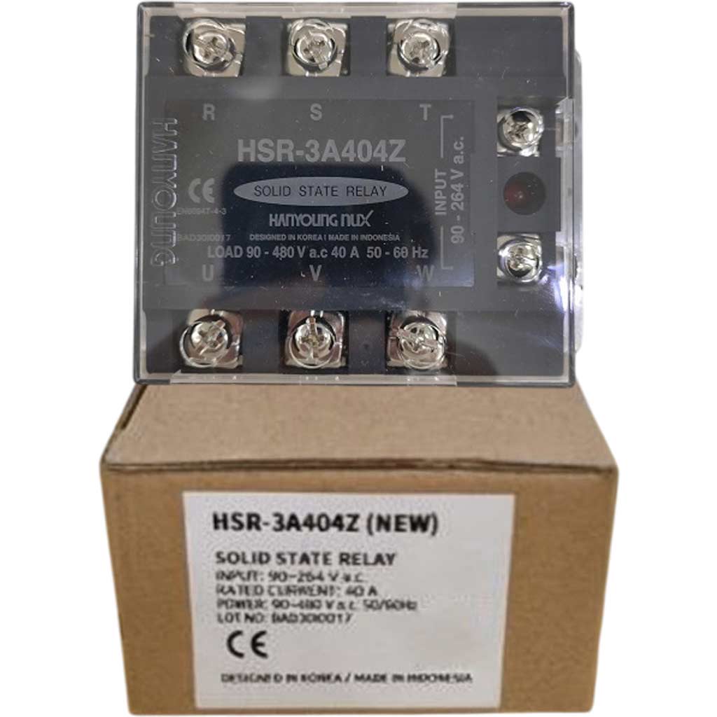 Rơ le bán dẫn 3 pha HANYOUNG HSR-3A404Z 110-220VAC tải: 40A 480VAC