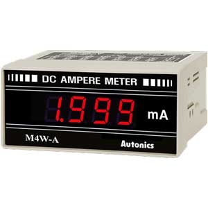 Đồng hồ đo hiển thị số (cho ampe kế) AUTONICS M4W-DA-2 Màn hình LED; Nguồn cấp: 100...240VAC; Thông số đo lường: Current (DC); Dải hiển thị: 0...1.999; Đơn vị hiển thị: mADC; Kích thước lỗ cắt: W92xH45mm