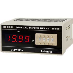 Đồng hồ đo hiển thị số (cho ampe kế) AUTONICS M4W1P-DA-6 Màn hình LED; Nguồn cấp: 100...240VAC; Thông số đo lường: Current (DC); Dải hiển thị: 0...19.99; Đơn vị hiển thị: ADC; Kích thước lỗ cắt: W92xH45mm