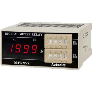 Đồng hồ đo hiển thị số (cho ampe kế) AUTONICS M4W2P-AAR-6 Màn hình LED; Nguồn cấp: 100...240VAC; Thông số đo lường: Current (AC); Dải hiển thị: 0...1999; Đơn vị hiển thị: AAC; Kích thước lỗ cắt: W92xH45mm