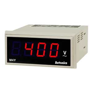 Đồng hồ đo hiển thị số AUTONICS M4Y-AV-6 Màn hình LED; Nguồn cấp: 100...240VAC; Thông số đo lường: Voltage (L-N); Dải hiển thị: 0...400; Đơn vị hiển thị: VAC; Kích thước lỗ cắt: W68xH31.5mm