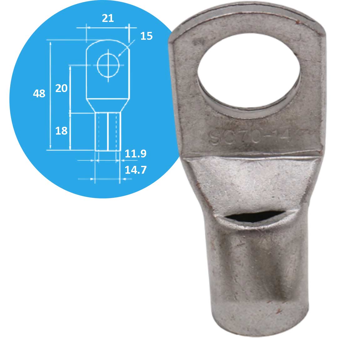 Đầu cốt đồng tròn MHD SC 70-14