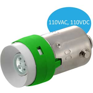 Đèn báo (loại có thể tháo rời đèn) IDEC LSED-HGN LED; 110VAC, 110VDC; Xanh lá; Đui ngạnh; BA9S/13