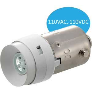Đèn báo (loại có thể tháo rời đèn) IDEC LSED-HPWN LED; 110VAC, 110VDC; Trắng tinh khiết; Đui ngạnh; BA9S/13