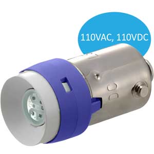 Đèn báo (loại có thể tháo rời đèn) IDEC LSED-HSN LED; 110VAC, 110VDC; Xanh lam; Đui ngạnh; BA9S/13