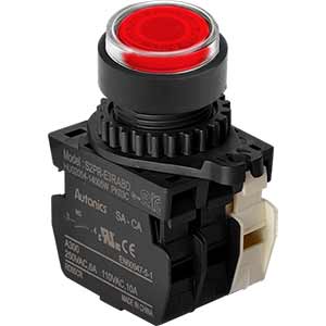 Nút nhấn D22-25mm (có đèn) AUTONICS S2PR-E3RABDM 12...24VDC, 12...24VAC; D22, D25; Đỏ; 1NO+1NC; Nhấn nhả; Round full-guard (Flush); Chất liệu vỏ: Plastic; Chất liệu vòng bezel: Plastic