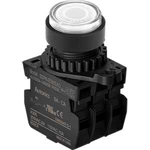 Nút nhấn D22-25mm (có đèn) AUTONICS S2PR-E3W2ALM Có đèn; 100...240VAC; D22, D25; Trắng; 2NO; Nhấn nhả; Round full-guard (Flush); Chất liệu vỏ: Plastic; Chất liệu vòng bezel: Plastic