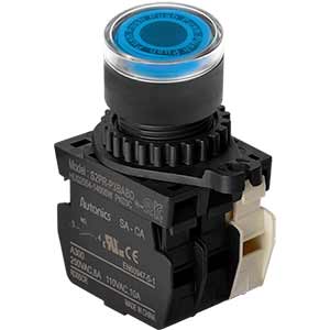 Nút nhấn D22-25mm (có đèn) AUTONICS S2PR-P3BABDM Có đèn; 12...24VDC, 12...24VAC; D22, D25; Xanh da trời; 1NO+1NC; Nhấn nhả; Round full-guard (Flush); Chất liệu vỏ: Plastic; Chất liệu vòng bezel: Plastic