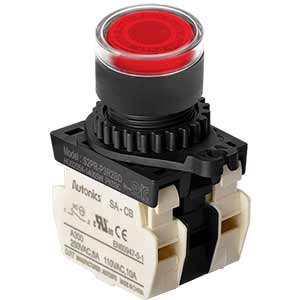 Nút nhấn D22-25mm (có đèn) AUTONICS S2PR-P3R2BDM 12...24VDC, 12...24VAC; D22, D25; Đỏ; 2NC; Nhấn nhả; Round full-guard (Flush); Chất liệu vỏ: Plastic; Chất liệu vòng bezel: Plastic