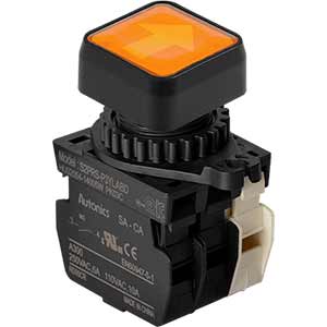 Nút nhấn D22-25mm (có đèn) AUTONICS S2PRS-P3YLABLM Có đèn; 100...240VAC; D22, D25; Vàng; 1NO+1NC; Nhấn nhả; Square full-guard (Flush); Chất liệu vỏ: Plastic; Chất liệu vòng bezel: Plastic