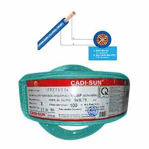 Dây điện đơn mềm ruột đồng CADISUN VCSF 1x0.75-G