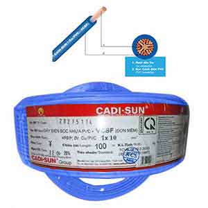 Dây điện đơn mềm ruột đồng CADISUN VCSF 1x10.0-BL