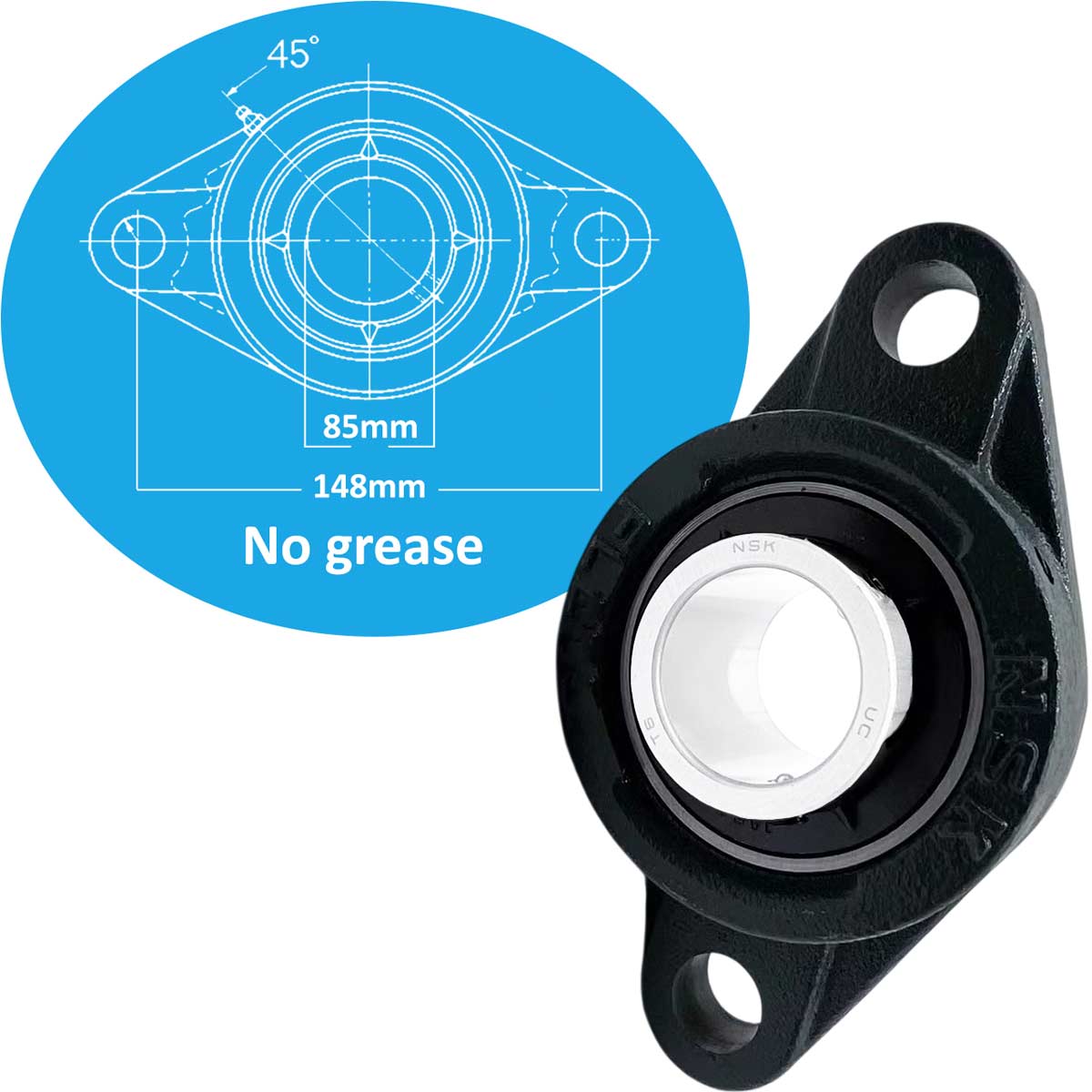 FL209 gối đỡ kiểu mặt bích (không kèm vòng bi) NSK