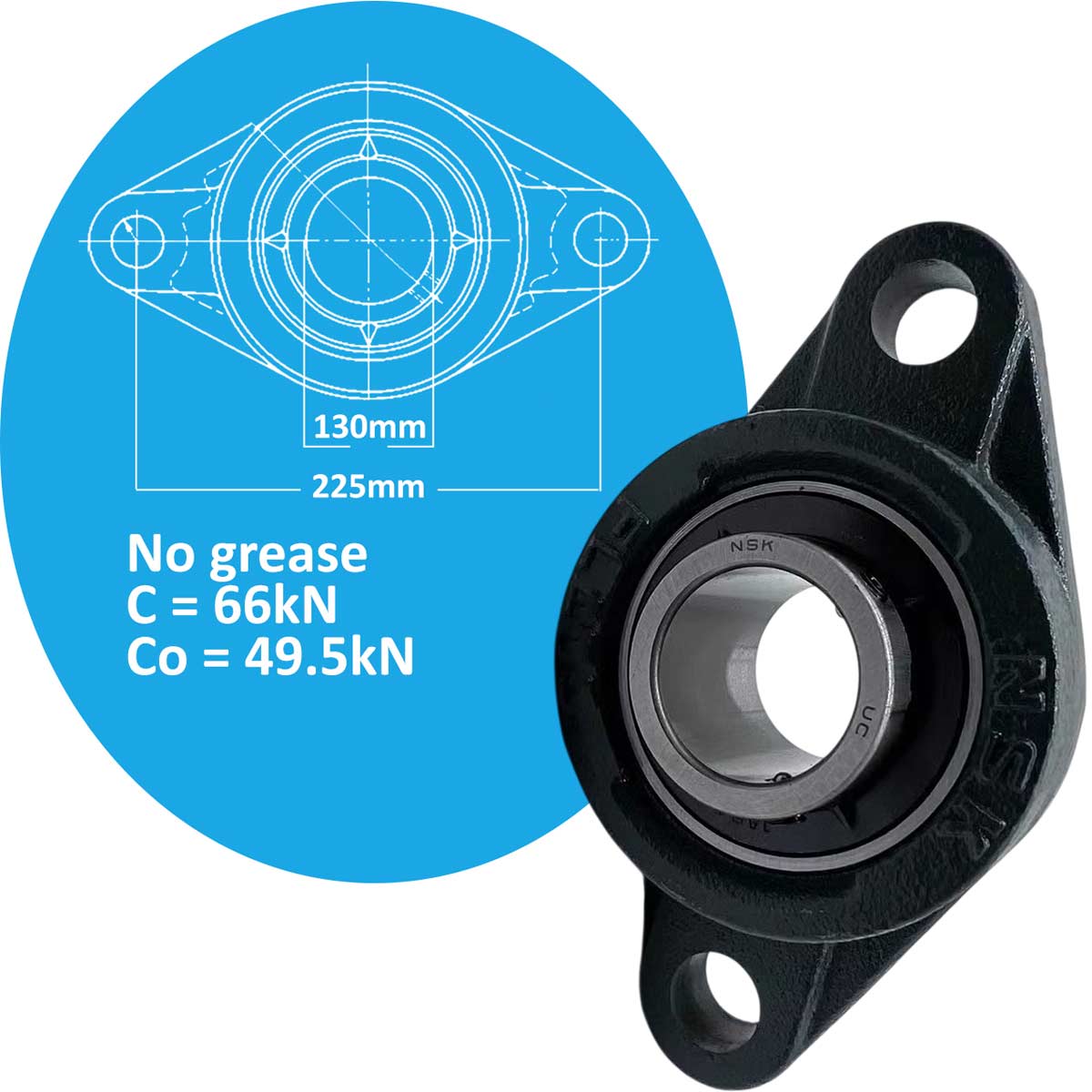 UCFL215 gối đỡ vòng bi kiểu mặt bích oval NSK