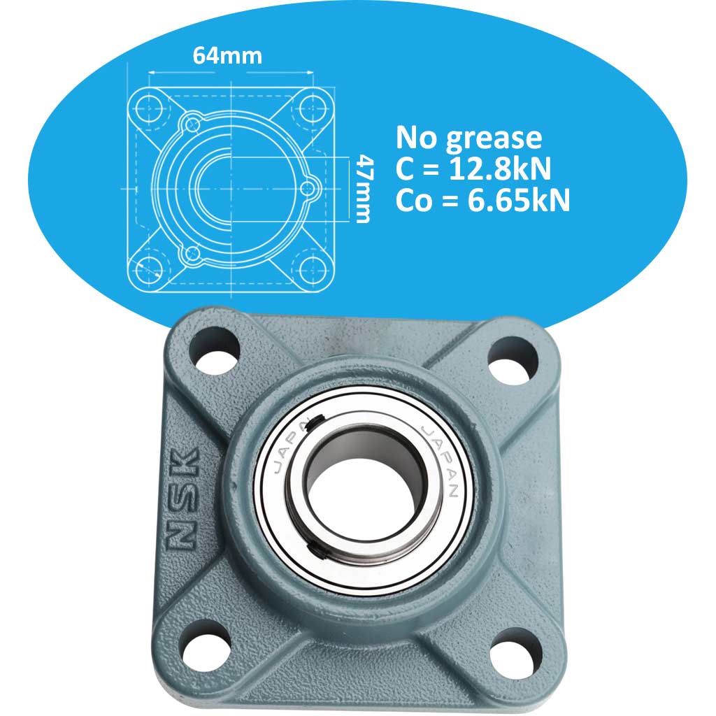 UCF203 gối đỡ vòng bi kiểu mặt bích vuông NSK