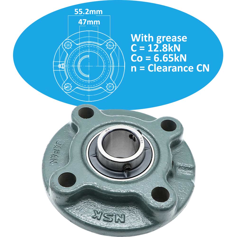 Gối đỡ vòng bi kiểu mặt bích NSK UCFC204D1