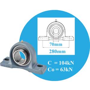 Gối đỡ vòng bi kiểu chân đế ASAHI UCP314