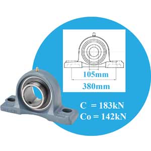 Gối đỡ vòng bi kiểu chân đế ASAHI UCP321