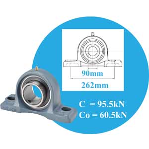 Gối đỡ vòng bi kiểu chân đế ASAHI UCP218