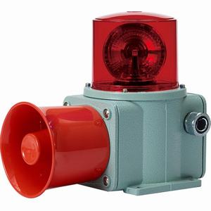 Đèn xoay cảnh báo cho công nghiệp nặng/tàu thủy QLIGHT SHD-WS-12-R 12VDC D135 còi đa âm màu đỏ