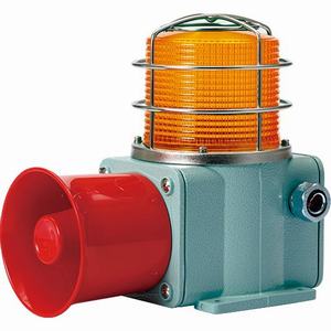 Đèn cảnh báo cho công nghiệp nặng/tàu thủy QLIGHT SHDSP-WM-24-A 24VDC D135 còi đa âm màu hổ phách