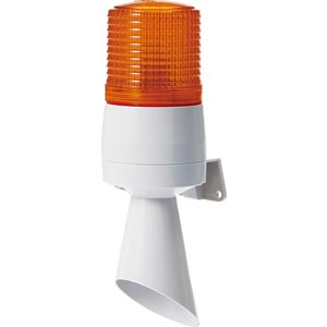 Đèn tín hiệu/cảnh báo kết hợp với âm còi lớn QLIGHT S60ADS-12-A 12VDC; Màu hổ phách; Đèn kết hợp còi báo; Cỡ Lens: D70mm; Sáng nhấp nháy, cường độ sáng cao